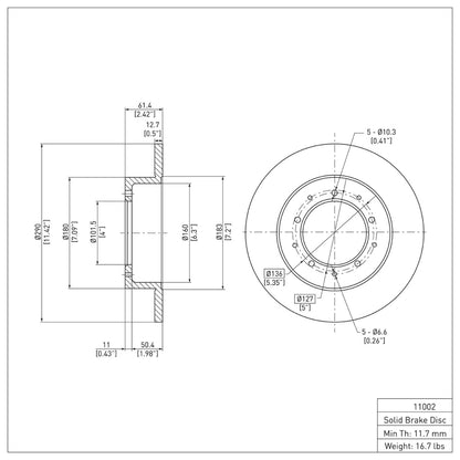 DFC 74-16 Land Rover Range Rover Rear Brake Rotor