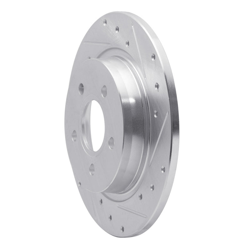 R1 Concepts R1 04-13 Volvo V50 Rear Right Drilled & Slotted Silver Brake Rotor