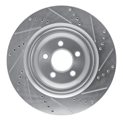 R1 Concepts R1 05-23 Chrysler 300 Rear Left Drilled & Slotted Silver Brake Rotor