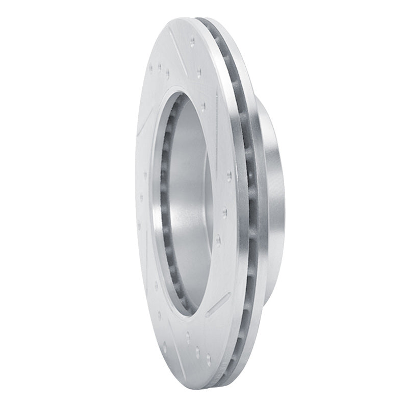 R1 Concepts R1 94-96 Nissan 240SX Front Left Drilled & Slotted Silver Brake Rotor
