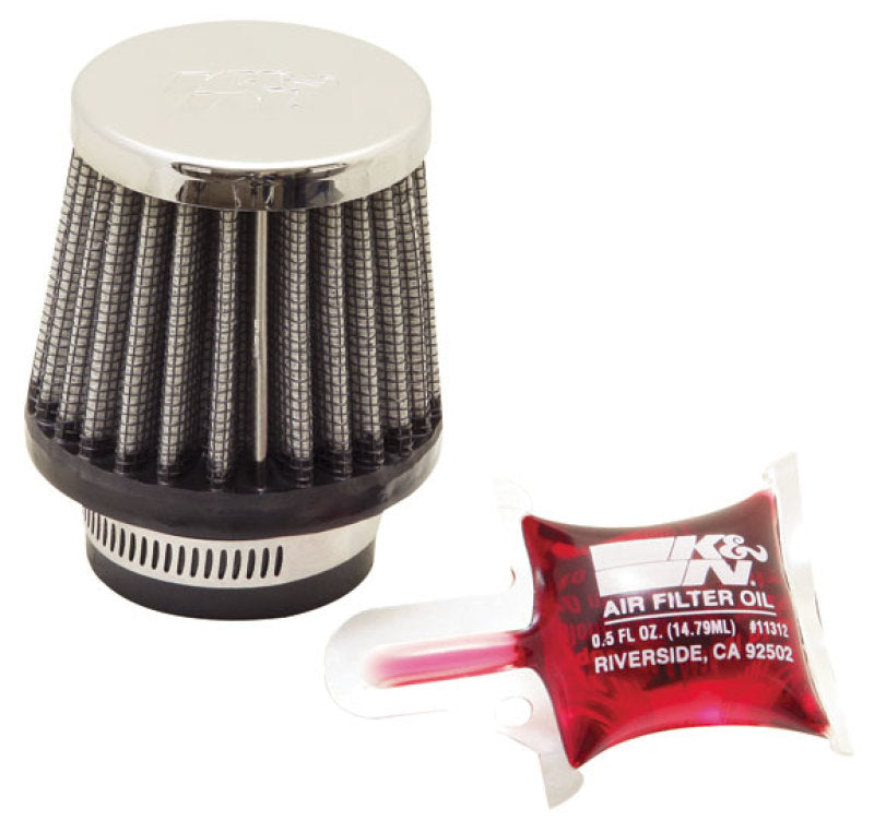 K&N Engineering K&N Universal Chrome Filter 1 3/8 inch FLG / 2 1/2 inch Base / 2 inch Top / 2 1/4 inch Height
