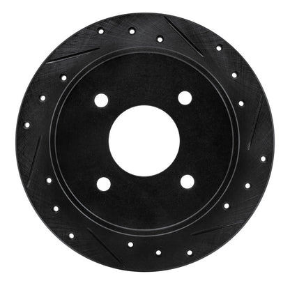 R1 Concepts R1 90-92 Infiniti M30 Rear Right Drilled & Slotted Black Brake Rotor