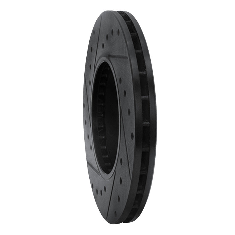 R1 Concepts R1 90-93 Toyota Celica Front Right Drilled & Slotted Black Brake Rotor