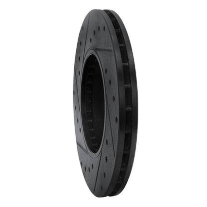 R1 Concepts R1 90-93 Toyota Celica Front Right Drilled & Slotted Black Brake Rotor