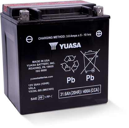 Yuasa Battery Yuasa YIX30L-BS High Performance Maintenance Free AGM 12-Volt Battery w/Bottle