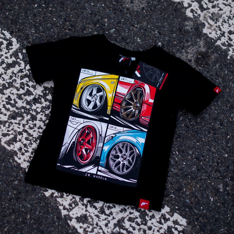 JR Wheels TSHIRT-JJRMIXBK-116 JR Junior T-Shirt MIX Black Size 116