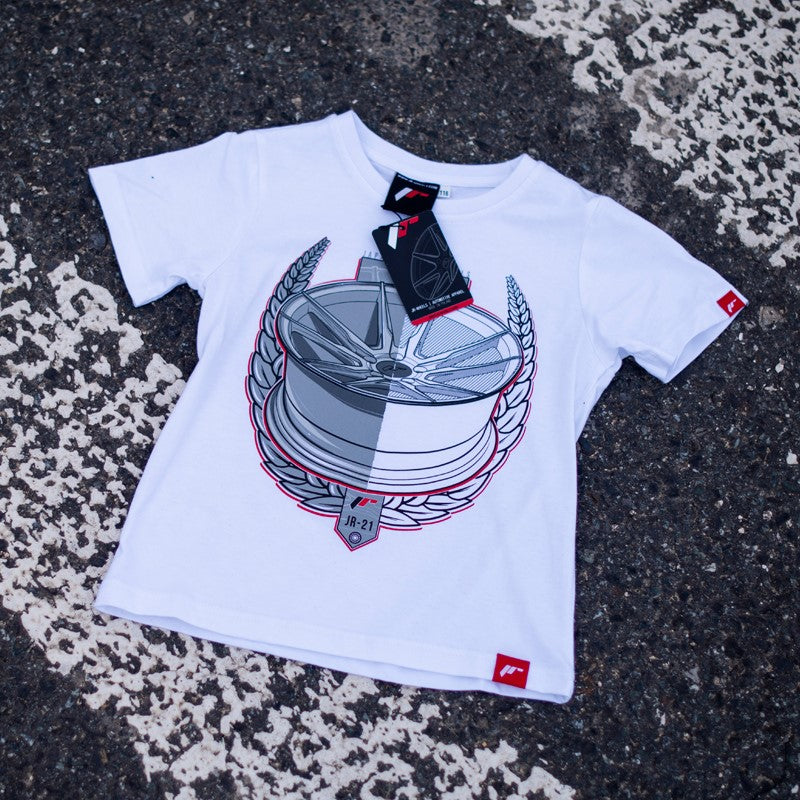 JR Wheels TSHIRT-JJR21W-116 JR Junior T-Shirt JR-21 Laurel White Size 116
