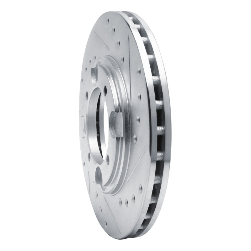 R1 Concepts R1 92-98 Hyundai TIBURON Front Right Drilled & Slotted Silver Brake Rotor
