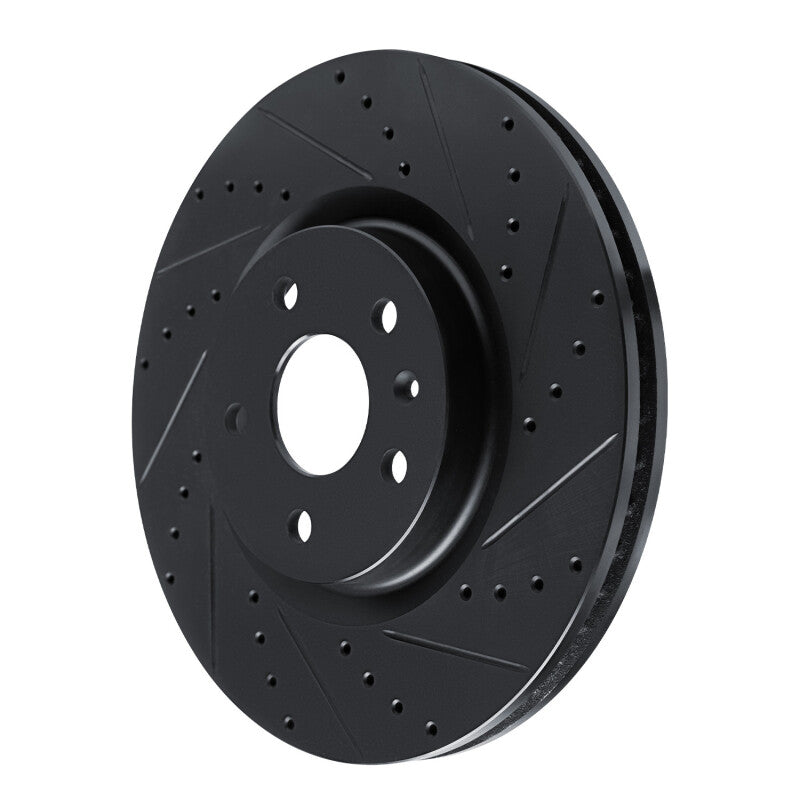 R1 Concepts R1 13-19 Buick Regal Front Right Drilled & Slotted Black Brake Rotor