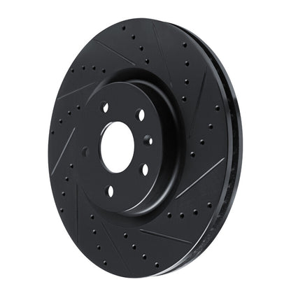 R1 Concepts R1 13-19 Buick Regal Front Right Drilled & Slotted Black Brake Rotor