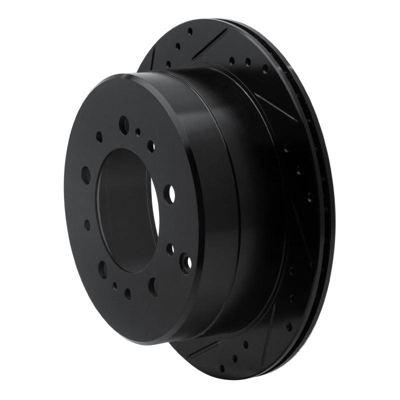 R1 Concepts R1 98-07 Lexus LX470 Rear Left Drilled & Slotted Black Brake Rotor
