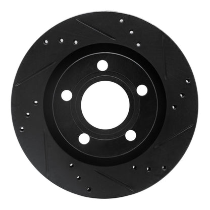R1 Concepts R1 00-03 Audi A8 Rear Right Drilled & Slotted Black Brake Rotor