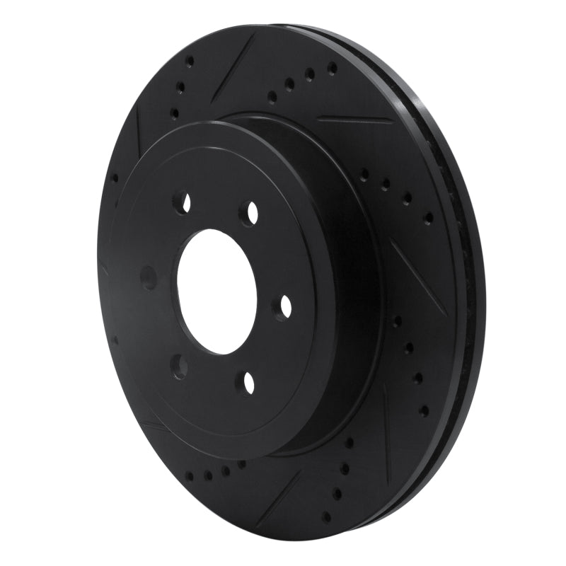 R1 Concepts R1 03-04 Dodge Dakota 4WD Front Left Drilled & Slotted Black Brake Rotor
