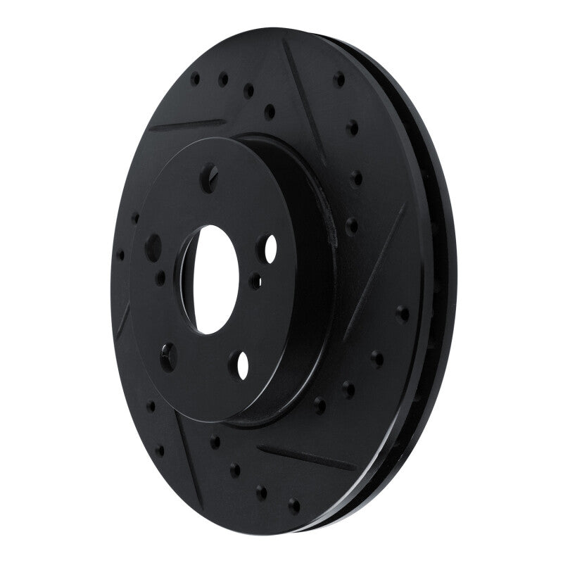 R1 Concepts R1 87-87 Toyota Camry Front Right Drilled & Slotted Black Brake Rotor