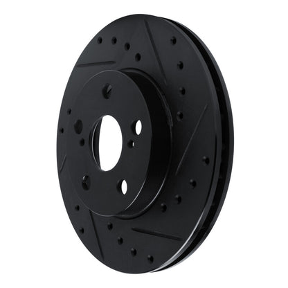 R1 Concepts R1 87-87 Toyota Camry Front Right Drilled & Slotted Black Brake Rotor