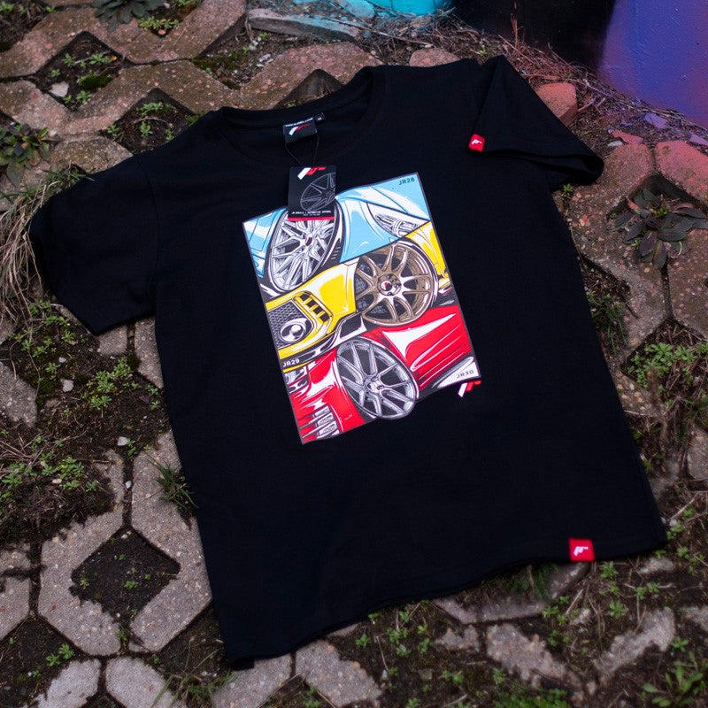 JR Wheels TSHIRT-MJRMIX2BK-S JR Men's T-Shirt MIX-2 Black Size S