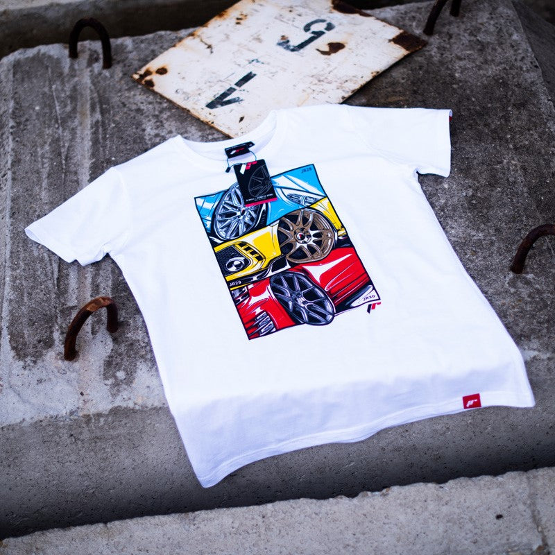 JR Wheels TSHIRT-MJRMIX2W-M JR Men's T-Shirt MIX-2 White Size M
