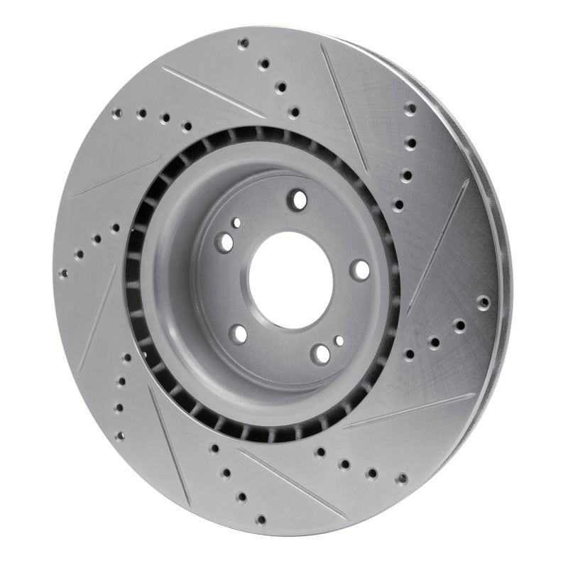 R1 Concepts R1 10-16 Hyundai Genesis Coupe Front Left Drilled & Slotted Silver Brake Rotor