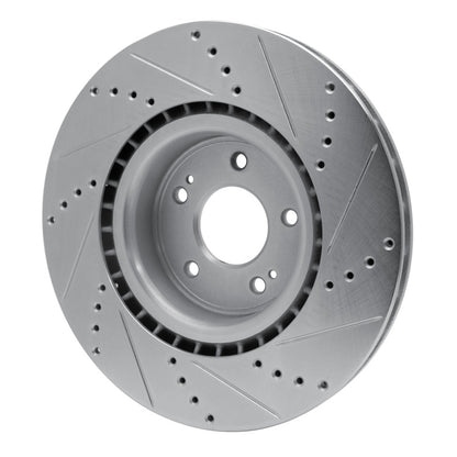 R1 Concepts R1 10-16 Hyundai Genesis Coupe Front Left Drilled & Slotted Silver Brake Rotor