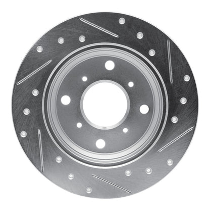 R1 Concepts R1 86-96 Acura Legend Rear Left Drilled & Slotted Silver Brake Rotor