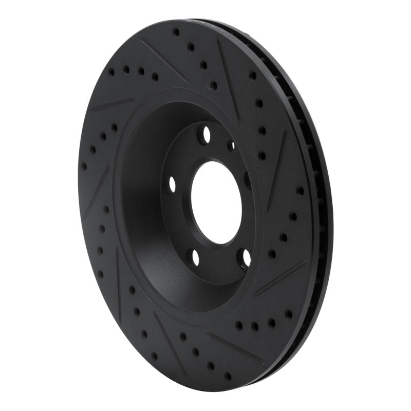 R1 Concepts R1 04-09 Audi S4 Rear Left Drilled & Slotted Black Brake Rotor