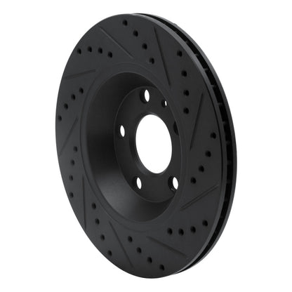 R1 Concepts R1 04-09 Audi S4 Rear Left Drilled & Slotted Black Brake Rotor