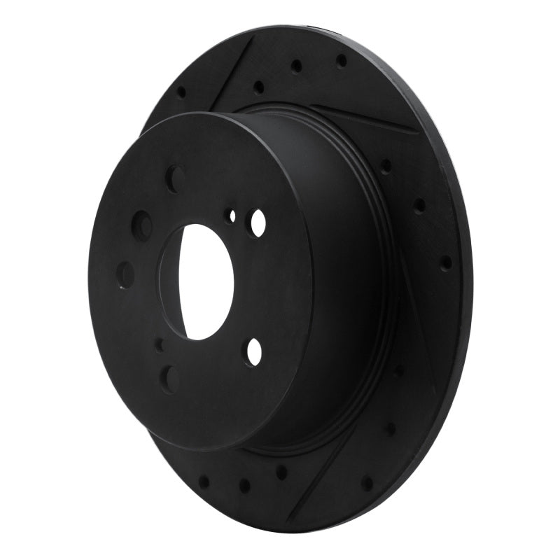 R1 Concepts R1 07-12 Lexus ES350 Rear Left Drilled & Slotted Black Brake Rotor