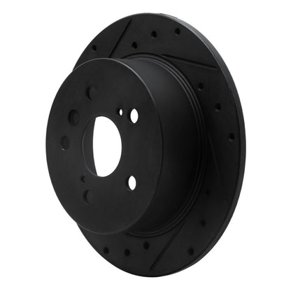 R1 Concepts R1 07-12 Lexus ES350 Rear Left Drilled & Slotted Black Brake Rotor