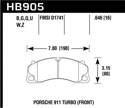 Hawk Performance Hawk 14-18 Porsche 911 HP Plus Street Front Brake Pads