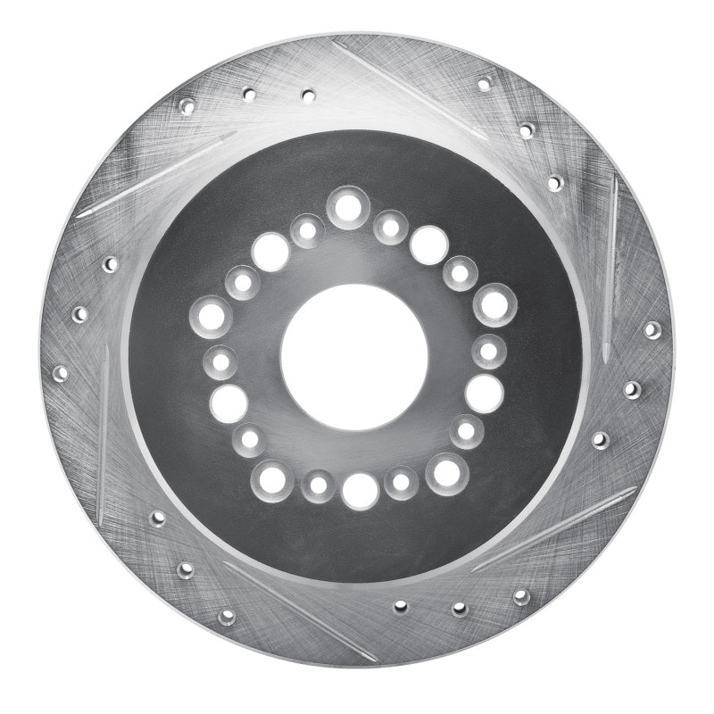 R1 Concepts R1 92-98 Lexus SC300 Rear Right Drilled & Slotted Silver Brake Rotor