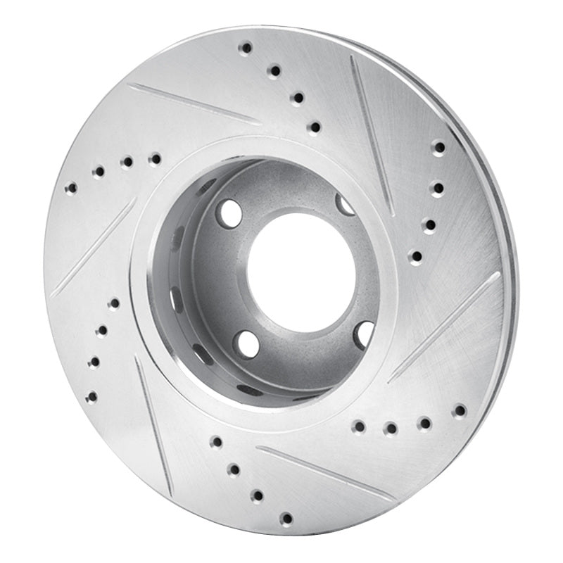 R1 Concepts R1 90-98 Audi 90 Front Left Drilled & Slotted Silver Brake Rotor
