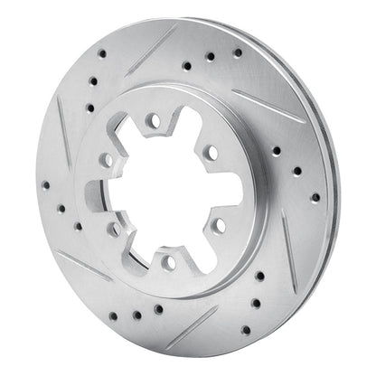 R1 Concepts R1 85-97 Nissan 720 DATSUN Front Left Drilled & Slotted Silver Brake Rotor