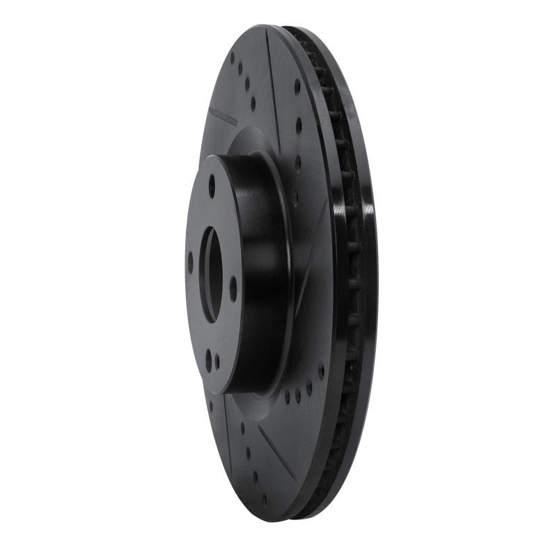 R1 Concepts R1 16-25 Fiat 124 Spider Front Right Drilled & Slotted Black Brake Rotor