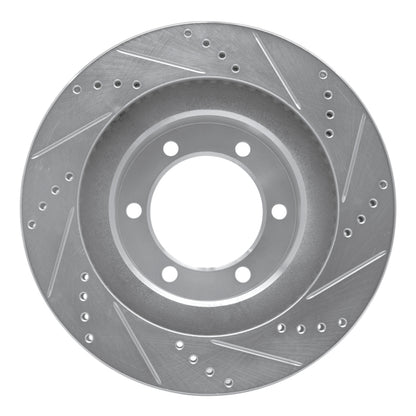 R1 Concepts R1 03-09 Lexus GX470 Front Left Drilled & Slotted Silver Brake Rotor