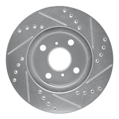 R1 Concepts R1 01-03 Toyota Prius Front Left Drilled & Slotted Silver Brake Rotor