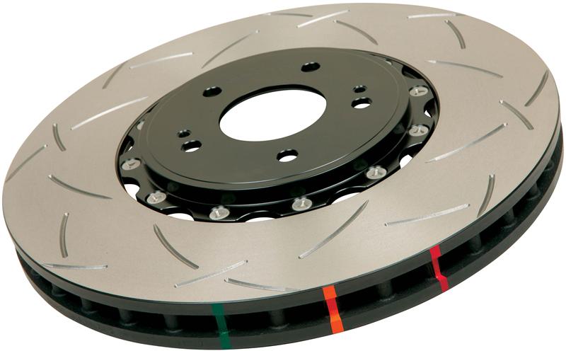 DBA 03-05 Evo 8/9 Front Slotted 5000 Series 2 Piece Rotor Assembled w/ Black Hat