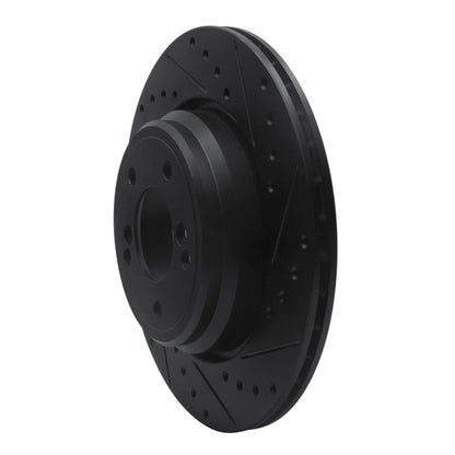 R1 Concepts R1 00-06 BMW M3 Rear Right Drilled & Slotted Black Brake Rotor