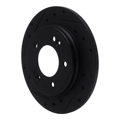 R1 Concepts R1 17-25 Hyundai Elantra GT Rear Left Drilled & Slotted Black Brake Rotor
