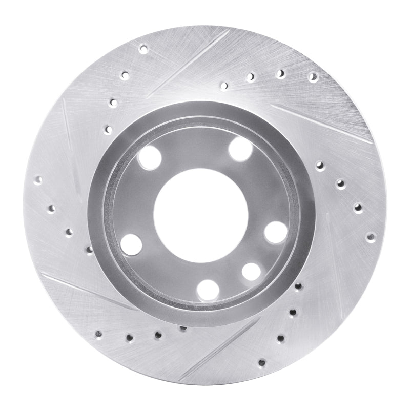 R1 Concepts R1 92-95 Volkswagen EuroVan Front Left Drilled & Slotted Silver Brake Rotor