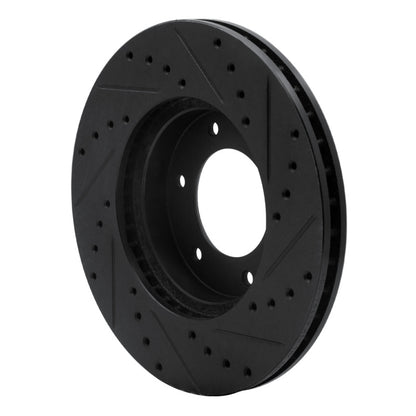 R1 Concepts R1 93-98 Toyota T100 Front Left Drilled & Slotted Black Brake Rotor