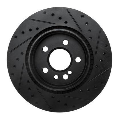 R1 Concepts R1 92-99 Mercedes-Benz S420 Rear Left Drilled & Slotted Black Brake Rotor