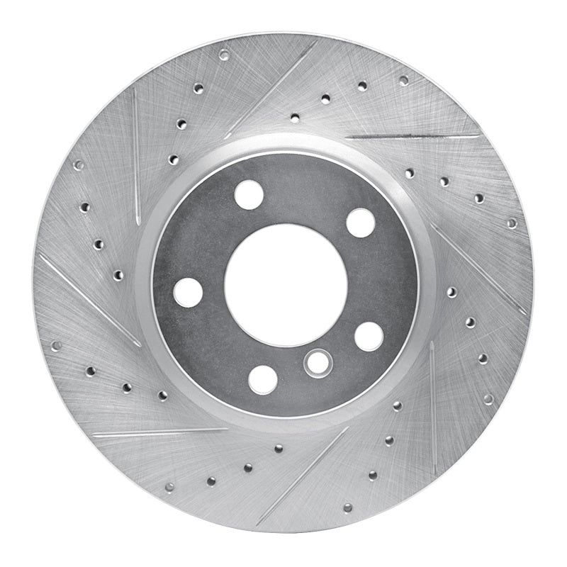 R1 Concepts R1 11-18 BMW X3 Front Left Drilled & Slotted Silver Brake Rotor