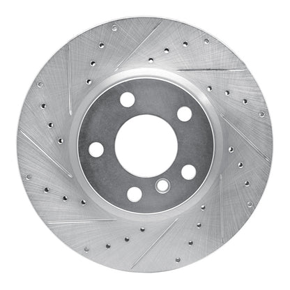 R1 Concepts R1 11-18 BMW X3 Front Left Drilled & Slotted Silver Brake Rotor