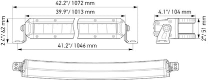 Hella Universal Black Magic 40in Tough Slim Curved Light Bar - Spot & Flood Light