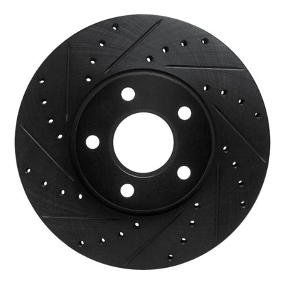 R1 Concepts R1 2010-2013 Ford Transit Connect Front Left Drilled & Slotted Black Brake Rotor