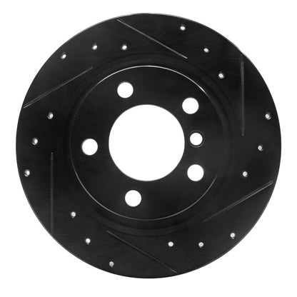 R1 Concepts R1 2013-2016 Mini Cooper Countryman Rear Right Drilled & Slotted Black Brake Rotor