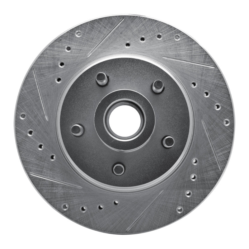 R1 Concepts R1 87-92 Lincoln Mark VII Front Left Drilled & Slotted Silver Brake Rotor