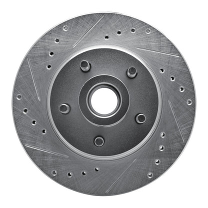 R1 Concepts R1 87-92 Lincoln Mark VII Front Left Drilled & Slotted Silver Brake Rotor