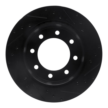R1 Concepts R1 99-20 Chevrolet Silverado 2500 Rear Left Drilled & Slotted Black Brake Rotor