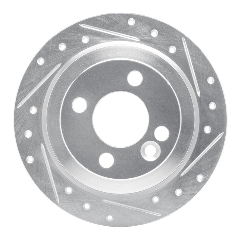 R1 Concepts R1 02-15 Mini Cooper Clubman Rear Right Drilled & Slotted Silver Brake Rotor